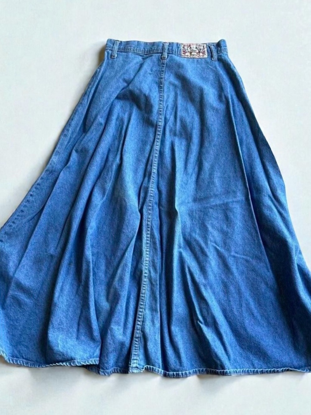 Vintage Denim Maxi Skirt Canada Cottagecore Prairie Jean Skirt